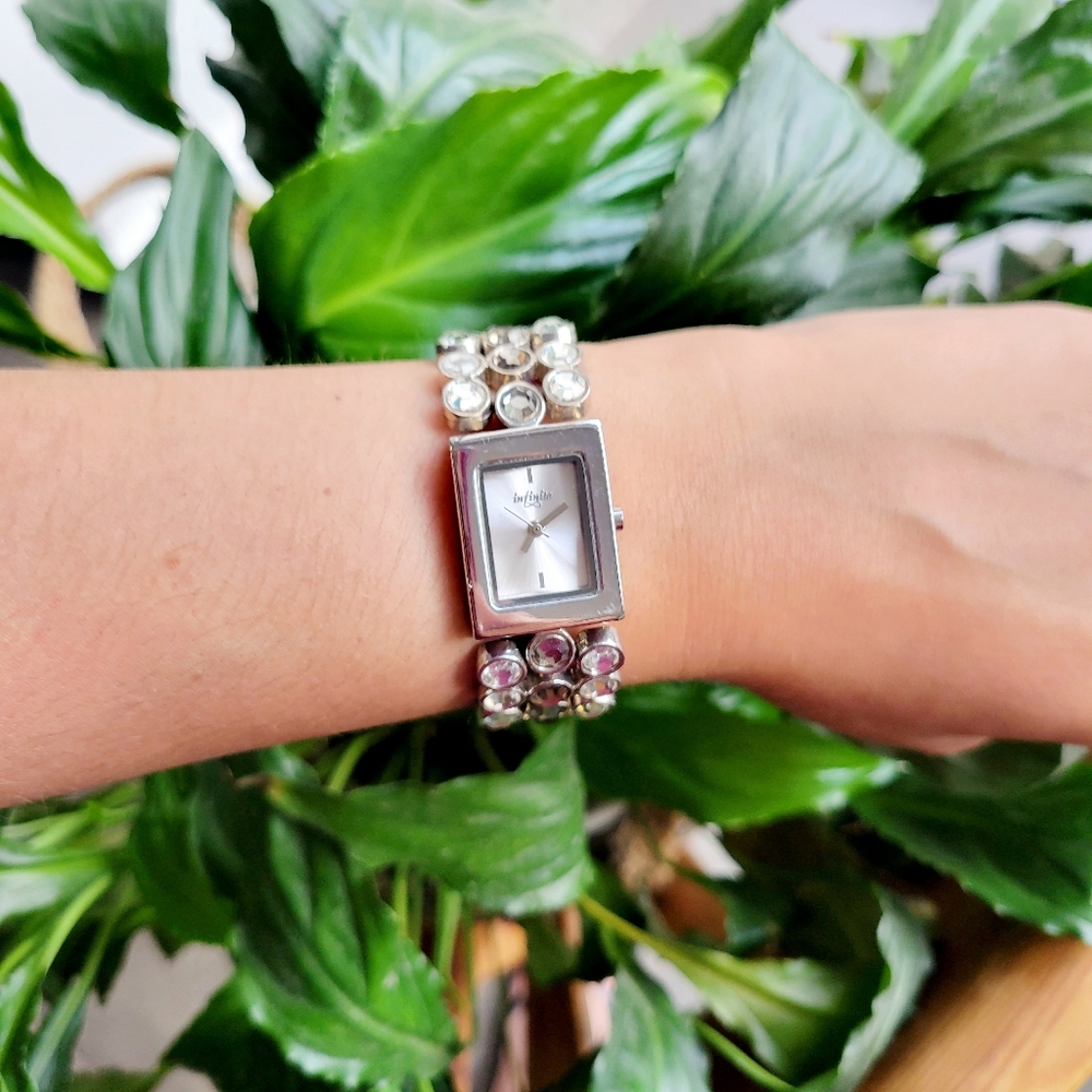 Classic Infinite Rhinestone Silver Watch - Picture 2 of 10